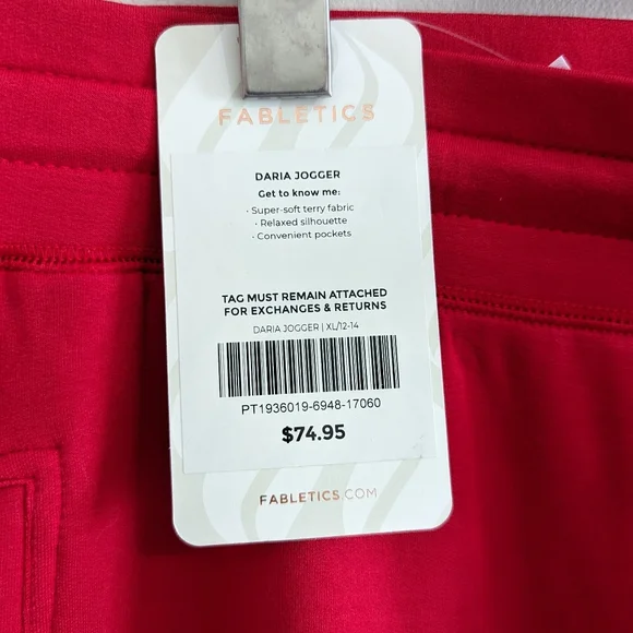 Fabletics Daria Jogger Red XL (12-14) - Picture 3 of 3